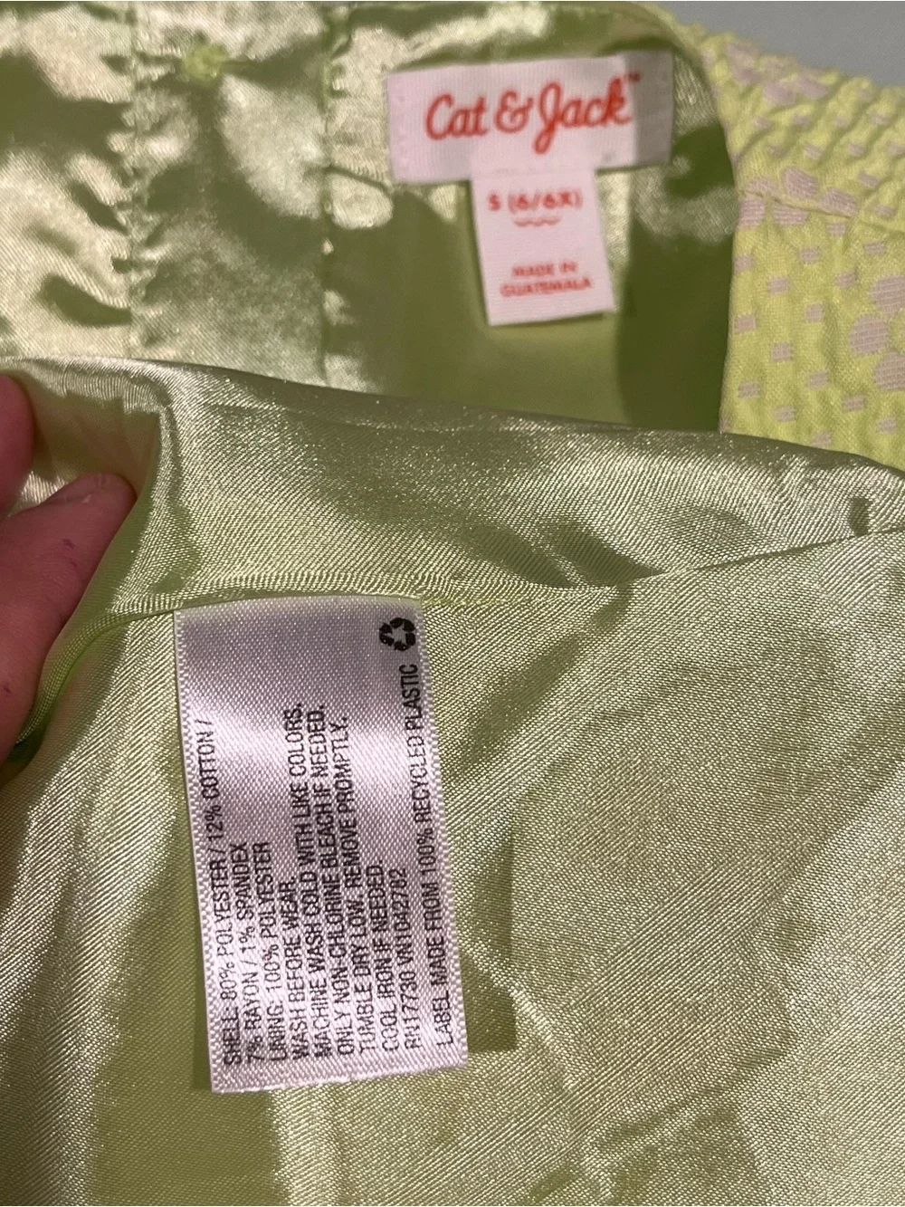 Cat & Jack neon lime sleeveless textured dress, Sz 6